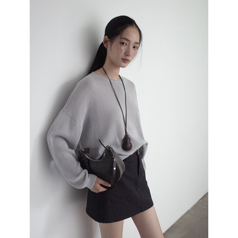 MMC DITION长袖针织衫女十三行秋季新款高级感宽松套头慵懒风上衣|undefined