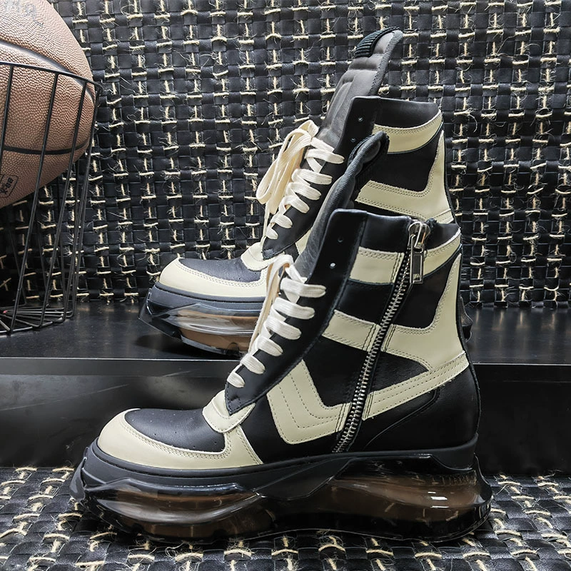 RO зимнее хрустальное дно высокого треугольника вверх воловья кожа усилена, Мартин сапоги мужские индивидуальные кожаные сапоги корейская версия модные мужские короткие сапоги