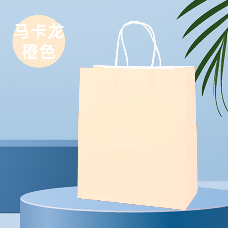 Bolsa de papel Kraft transfronteriza personalizada bolso catering embalaje para llevar ropa de embalaje regalo compras bolsa de papel degradación