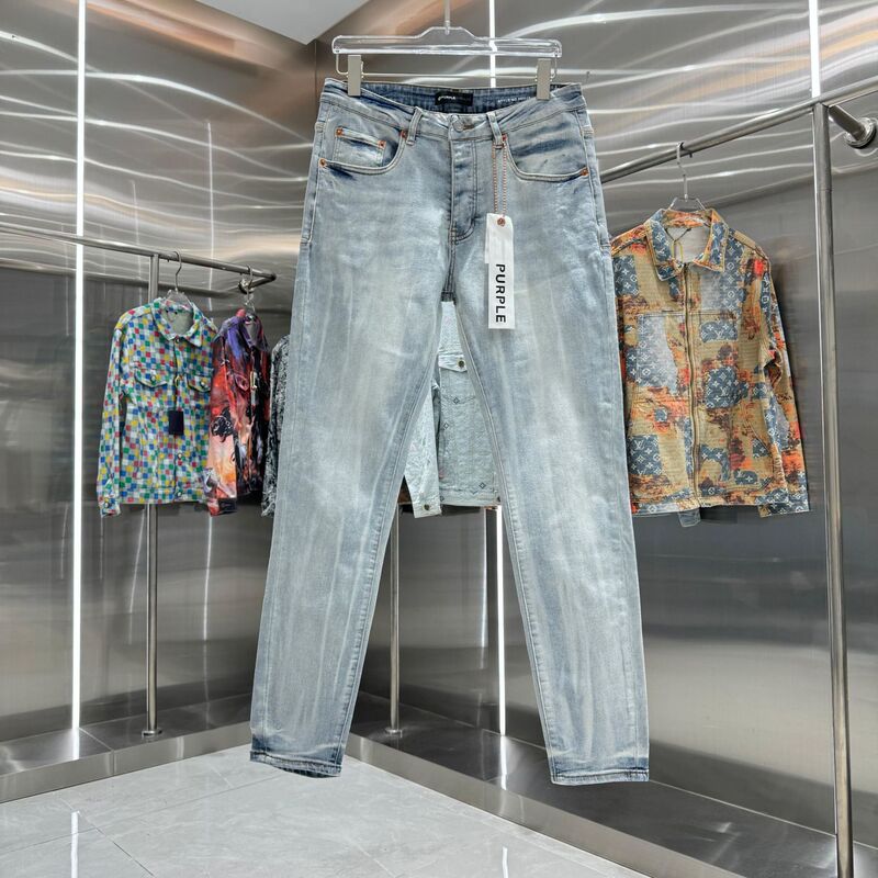 European and American Retro Purple Brand Washed and Distressed Cross-Border Export Street High Street Jeans Jeans