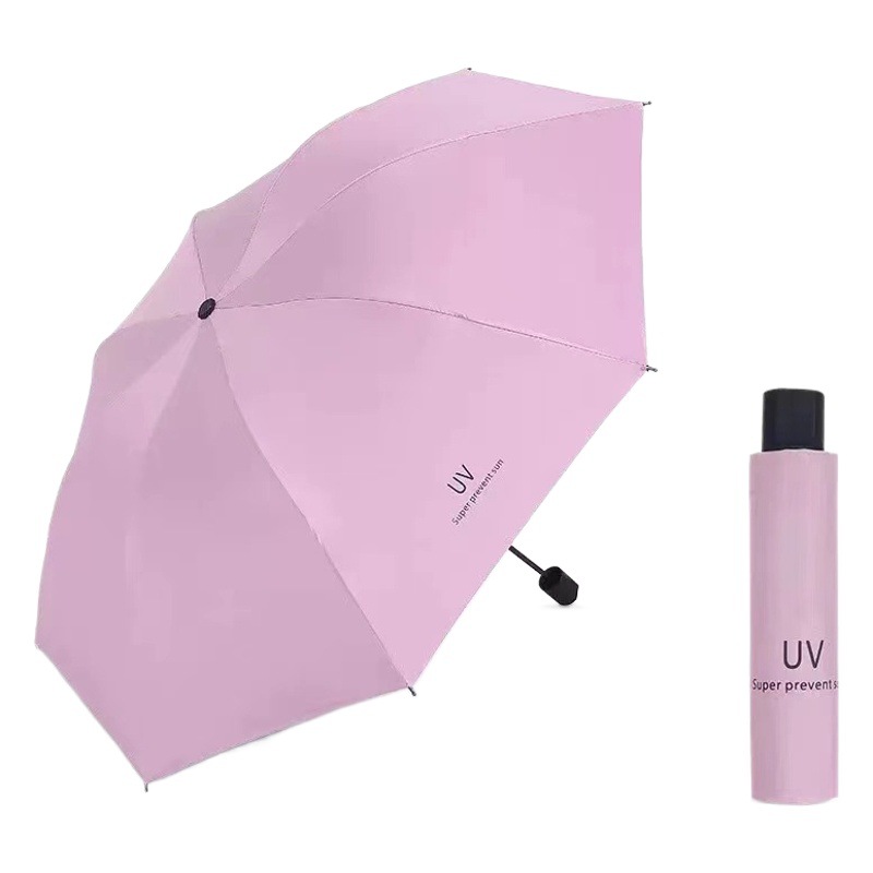 Conventional Manual UV Umbrella Sunny and Rain Dual-purpose Sunshade Sunscreen Black Rubber Coating
