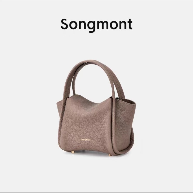 Songmont山下有松元宝包设计师款头层牛皮手提mini系列菜篮子包秋|undefined