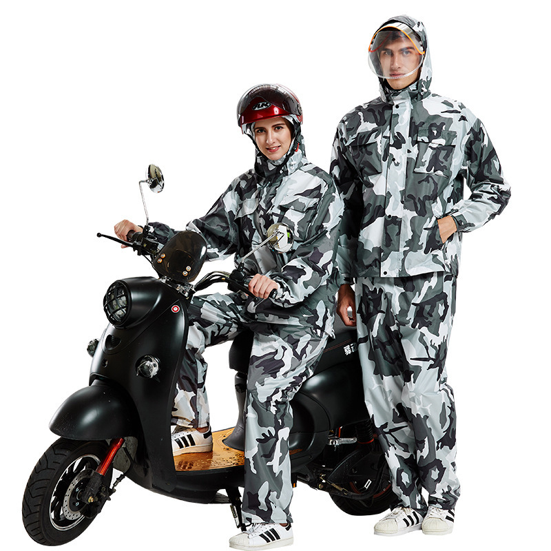 Camouflage Raincoat Rain Pants Set Men's and Women's Split Long Full-body Anti-rainstorm Takeaway Rider Electric Motorcycle Riding Camouflage Raincoat Rain Pants Set Men's and Women's Split Long Full-body Anti-rainstorm Takeaway Rider Electric Motorcycle Riding