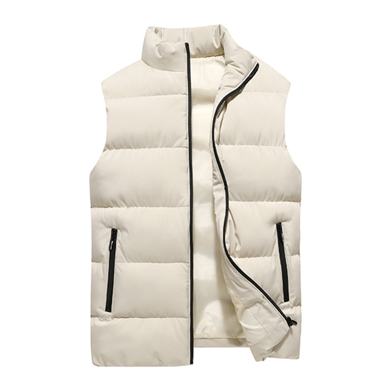 Parejas de algodón chaleco de invierno caliente chaqueta de gran tamaño para hombres y mujeres de hombro amplio collar de moda