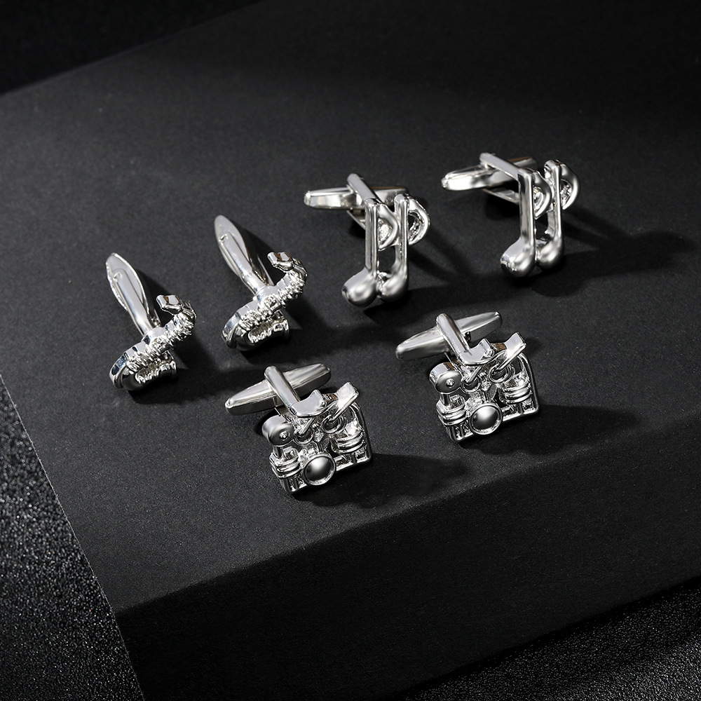 music series cufflinks musical instrument note cufflinks men's French shirt cuff nails source_voghion.com
