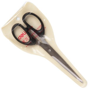 Deli stationery 6009 scissors office life medium stainless steel paper cutter 18cm family kitchen scissors