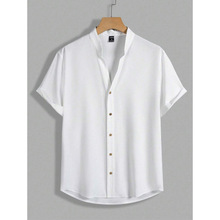 Q 73895 Fashion casual short sleeve stand collar shirt ʱ��