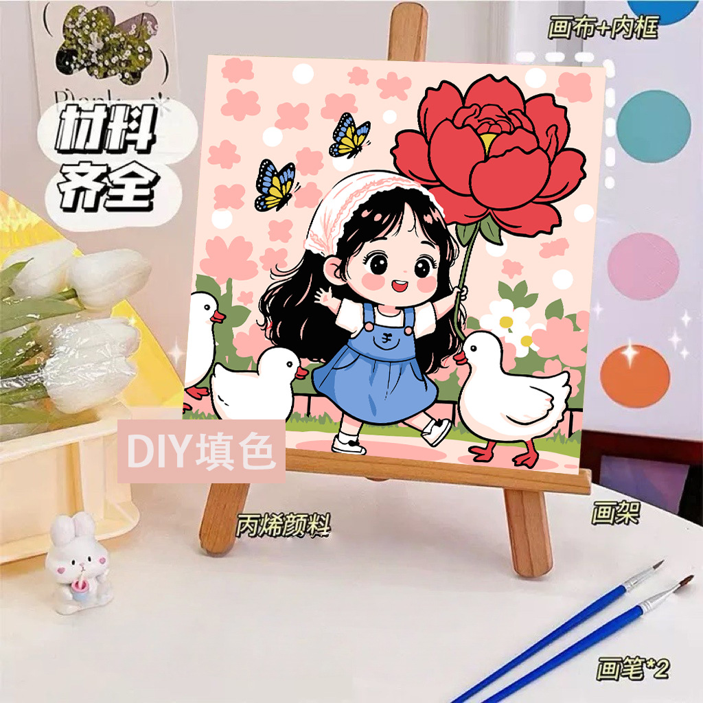 El niño prodigio de Nezha Naohai Diy pintura al óleo digital para colorear a mano Anime Ao Bing Nezha pintura al óleo pintura decorativa