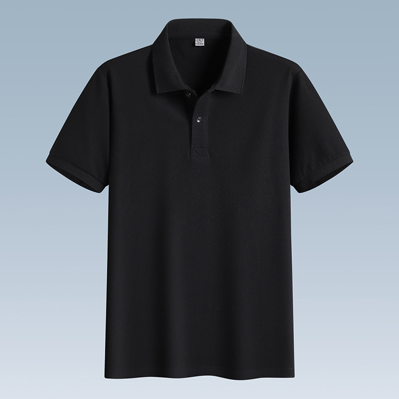 2025 新しいメンズ高品質ソリッドカラーポロシャツ半袖 tシャツ紳士服夏トップラペルビジネステーシャツ M|undefined