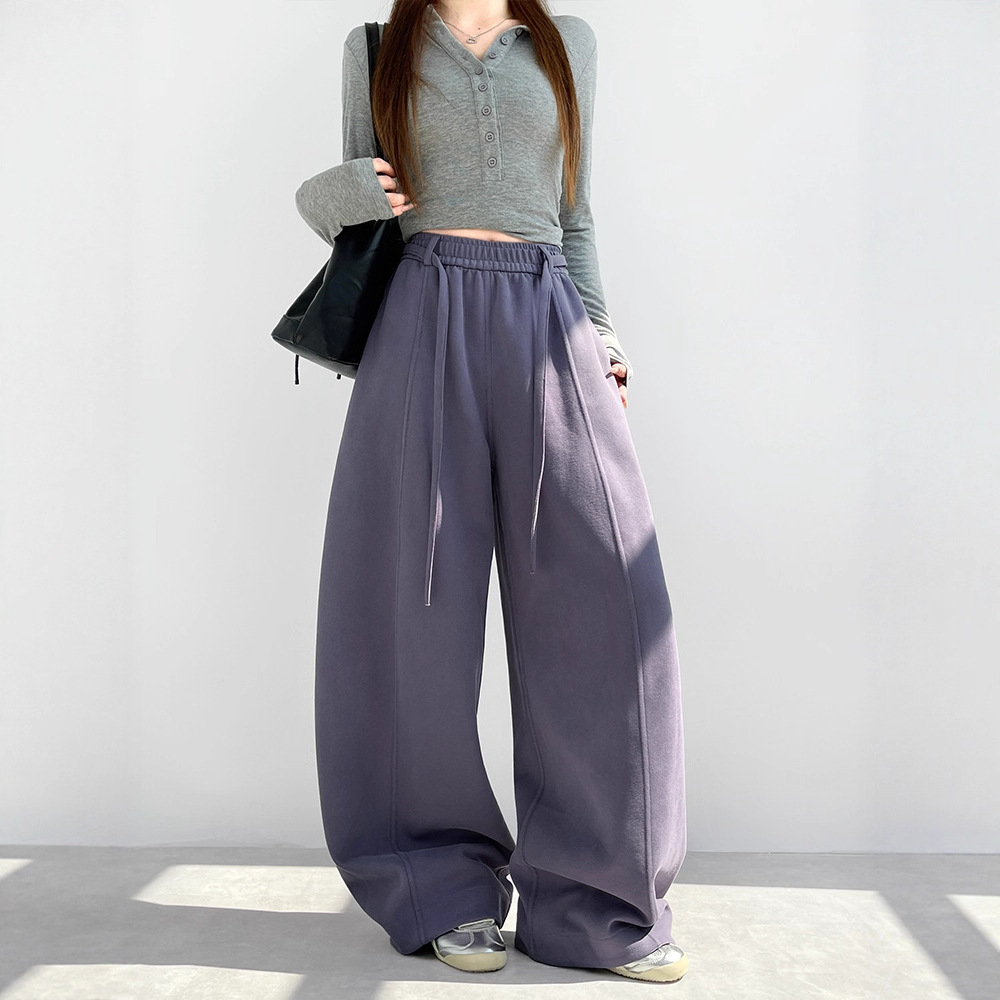 American-Style Wide-Leg Pants for Women, Autumn and Winter 2026 New High-Waisted Sweatpants, Loose Straight-Leg Sports Casual Pants, Long Pants