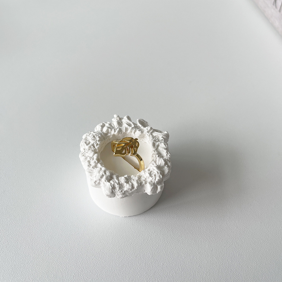 Simple Style Leaves Copper Hollow Out Open Ring