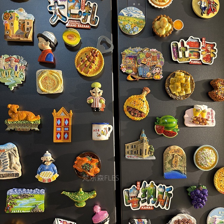 3d立体新疆冰箱贴旅游馕饼美食磁性贴赛里木湖乌鲁木齐喀纳斯文创|undefined