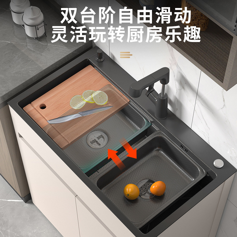 lavavajillas de cocina gabinete integrado tipo suelo de acero inoxidable lavabo de un solo tanque lavavajillas piscina de agua balcón