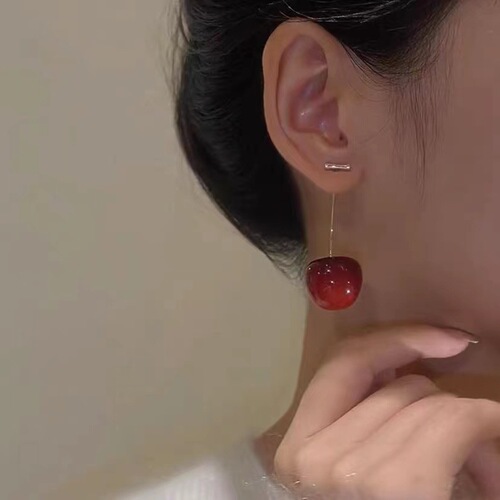 Sweet Red Cherry Earrings for Women - Autumn/Winter Edition - Cool Style, Minimalist Earring Design -  New Trend Earrings