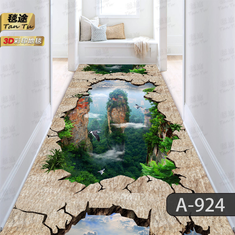 Flower carpet 3D cutting floor mat door entrance corridor aisle corridor stairs strip home carpet Hotel