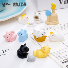 可爱迷你小猫咪公仔萌粒 娃娃屋diy装饰品盲袋配件车载桌面小摆件