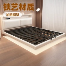 铁艺床双人床主卧不锈钢悬空铁架床加粗加厚钢架床现代简约悬浮床