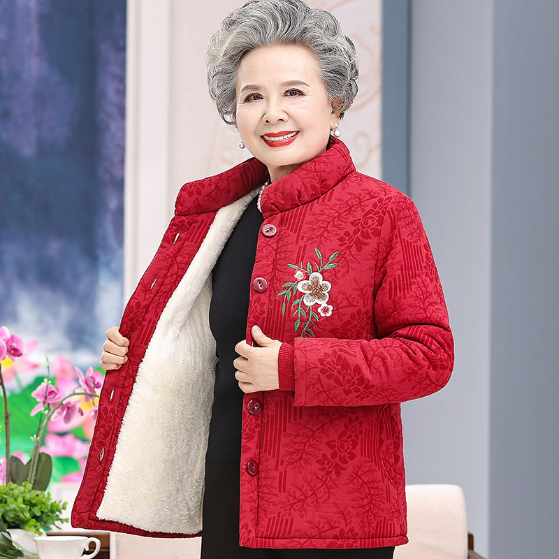 Warm autumn down jacket, 60 years, for middle age