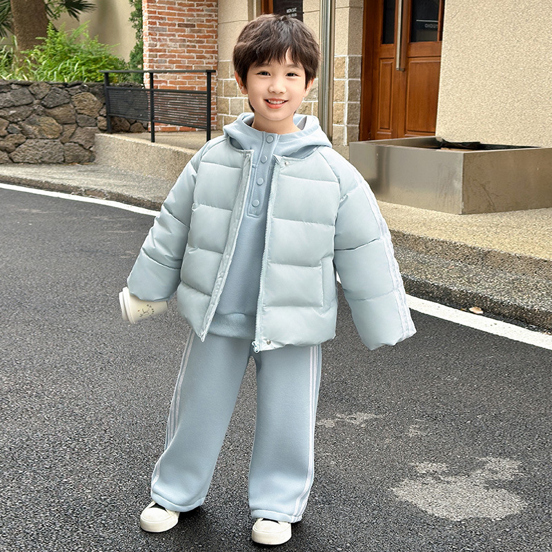 싱글 블루 코튼 재킷