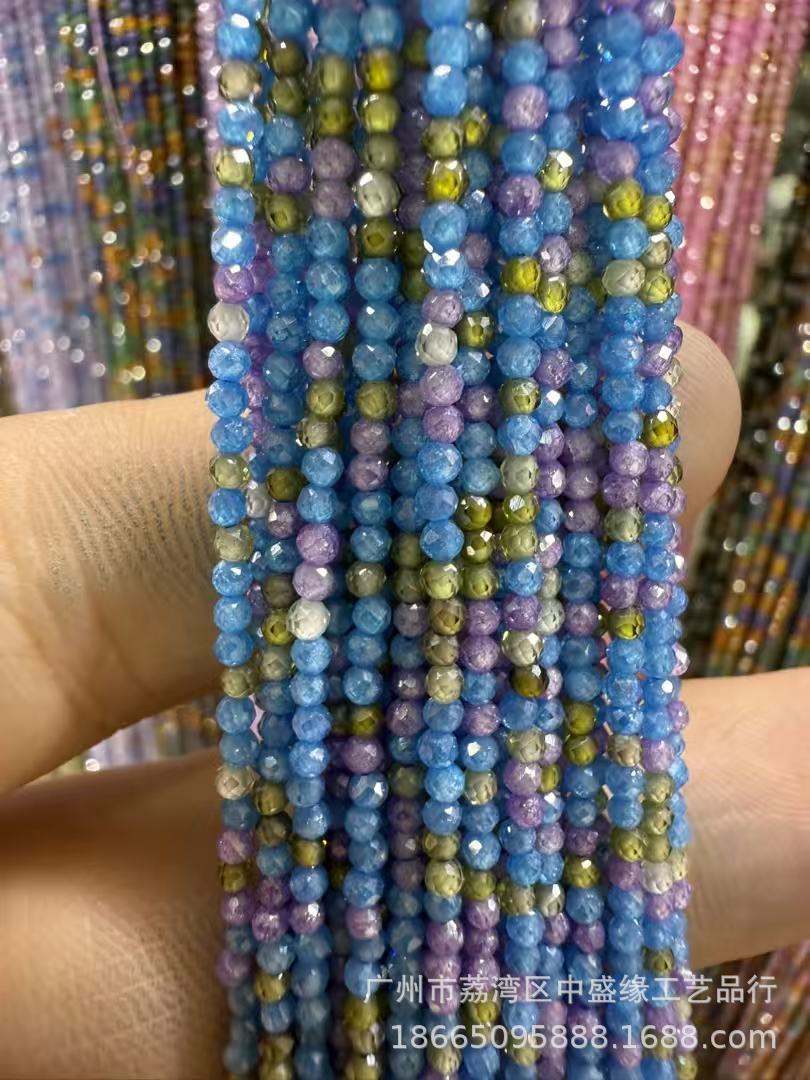 Manufacturer's Direct Sales of 2mm Round Beads, Semi-Finished DIY Loose Beads, Handmade Clothing Spacer Beads, Jewelry Accessories, Source Faceted Zircon