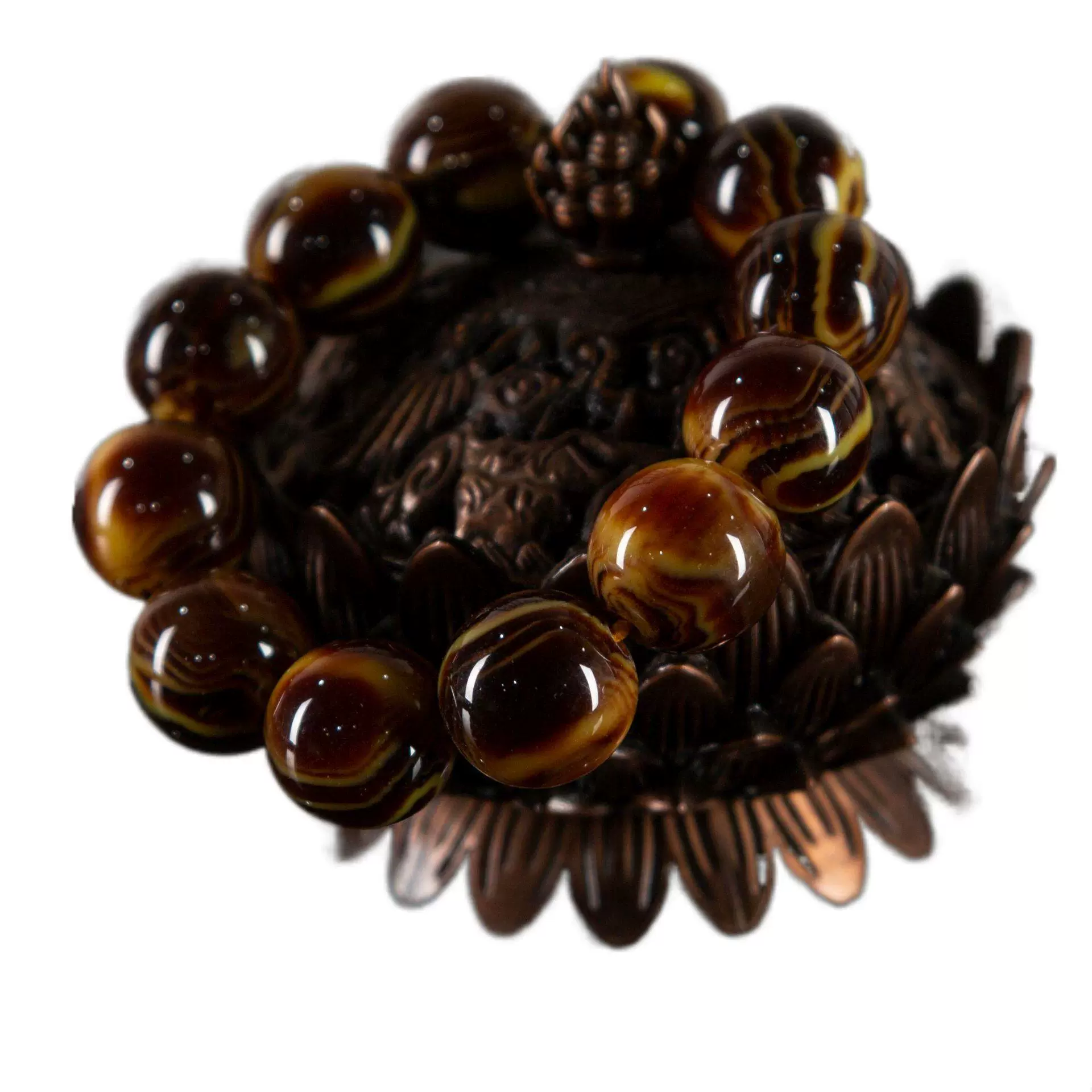 Onyx rosary with round beads jade wax agate, accessory