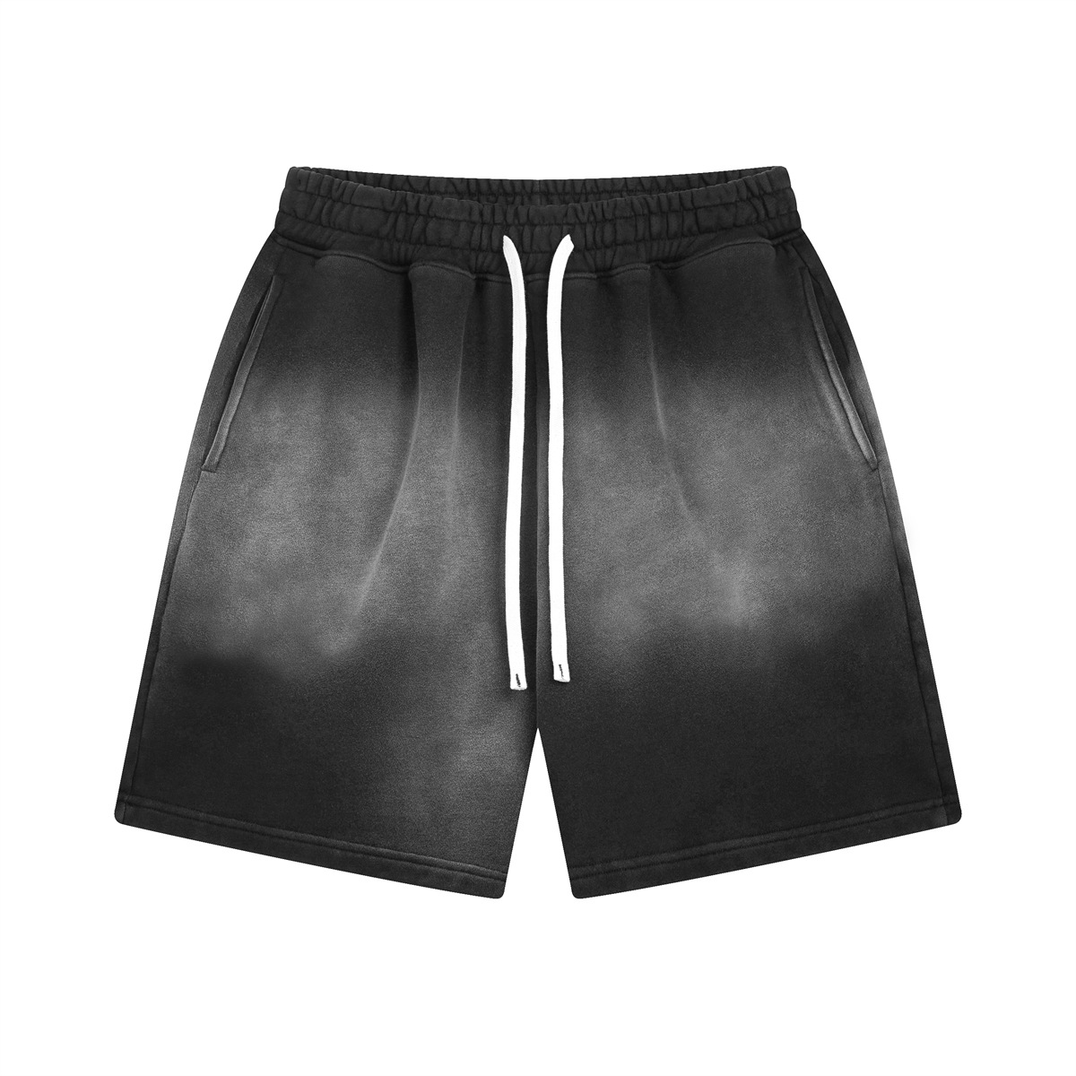 Chain tide hombre verano 2026 marca de lavado transfronteriza hombre manga corta teñido por pulverización pantalones cortos retrógrados hombre manga corta set