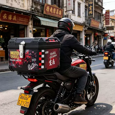 Universal Detachable Rear Box for Motorcycle trunk - 48l-speed-and-passion-waterproof-and-thickened-standard-configuration-matching-base-plate-screw-pack