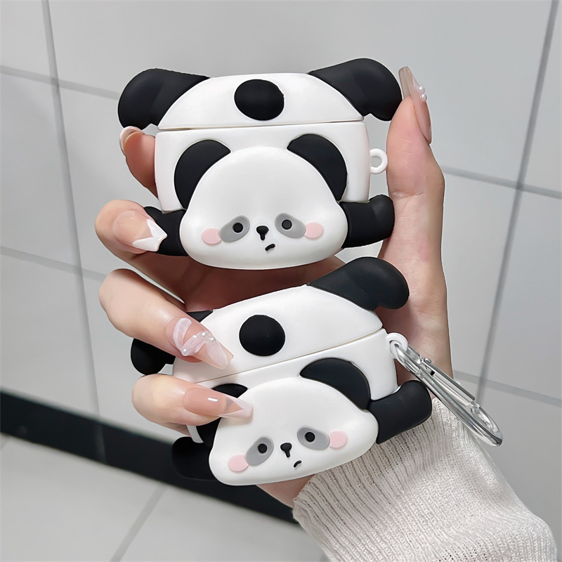 Cute inverted giant panda for airpods pro2 apple bluetooth wireless earphone set 1/2/3 generation silicone Cute inverted giant panda for airpods pro2 apple bluetooth wireless earphone set 1/2/3 generation silicone