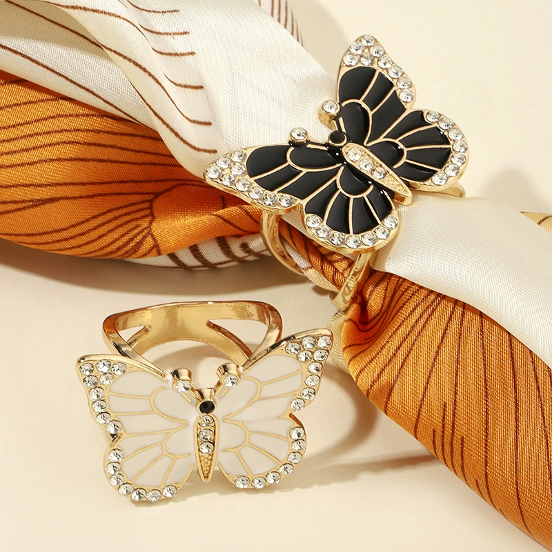 2024 новый стиль изысканные крылатые бабочки шелковые полотенца пряжки шелковые полотенца модные ретро роскошные шелковые шарфы фиксированные декоративные пряжки