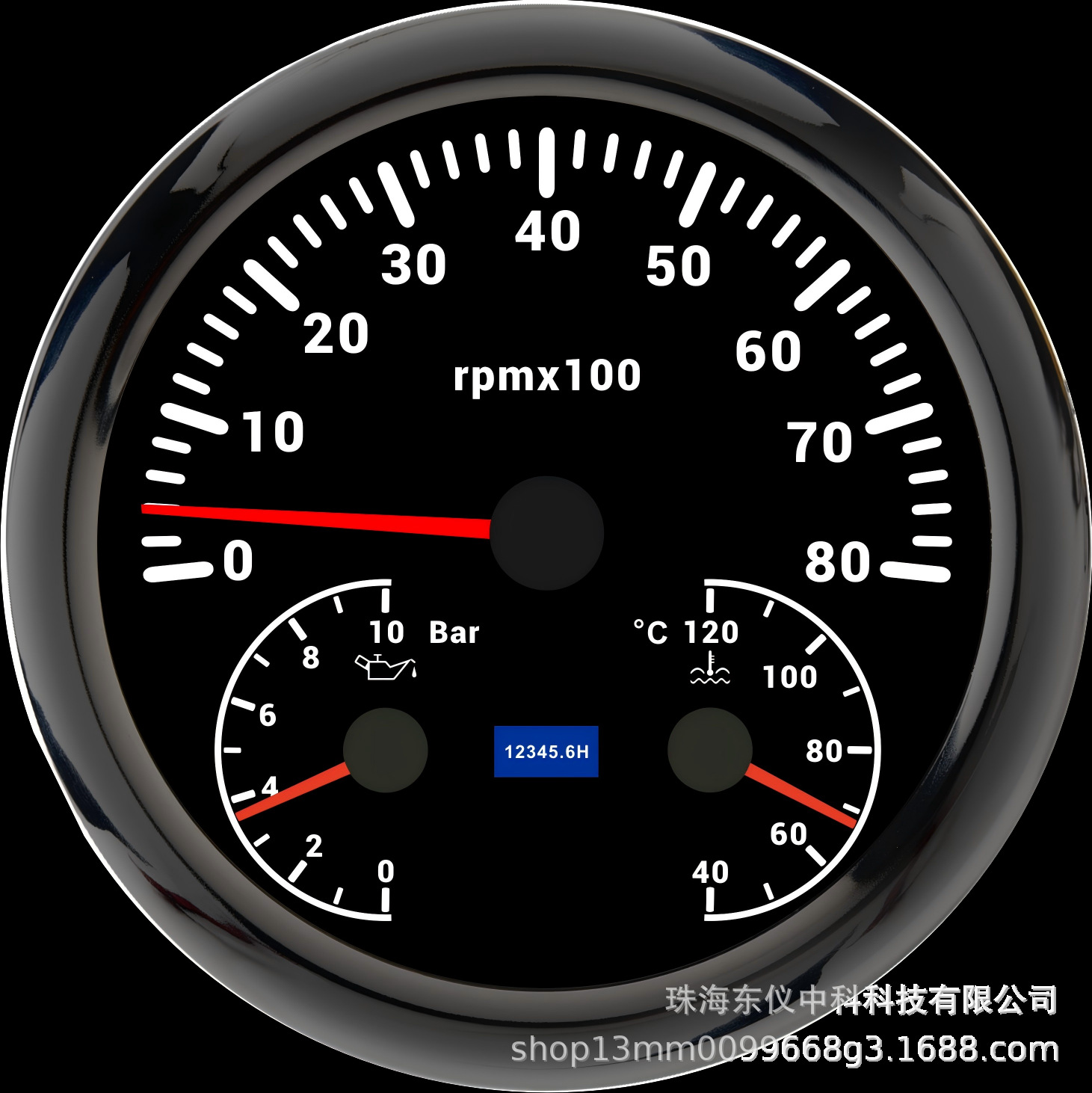 110mm Pointer Tachometer Engine Tachometer 0-3/4/6/7/8Krpm Combined Oil Pressure Gauge Water Temperature Gauge