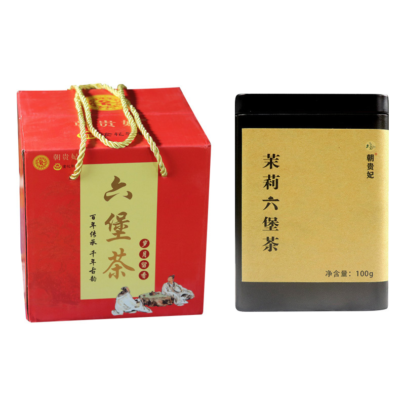 [조합] 3 년 등급 I Liubao 차 선물 상자 400g Jasmine Liubao 차 100g/통조림