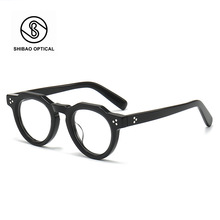 日系小众厚重板材光学眼镜架 8.0mm多边形手工近视镜框男女日潮