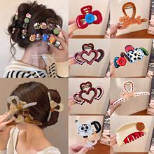 鲨鱼夹大号发量多高级感百搭撞色卡通发夹女后脑勺盘发不易掉抓夹