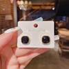 Goods, silver needle, square earrings, silver 925 sample, simple and elegant design