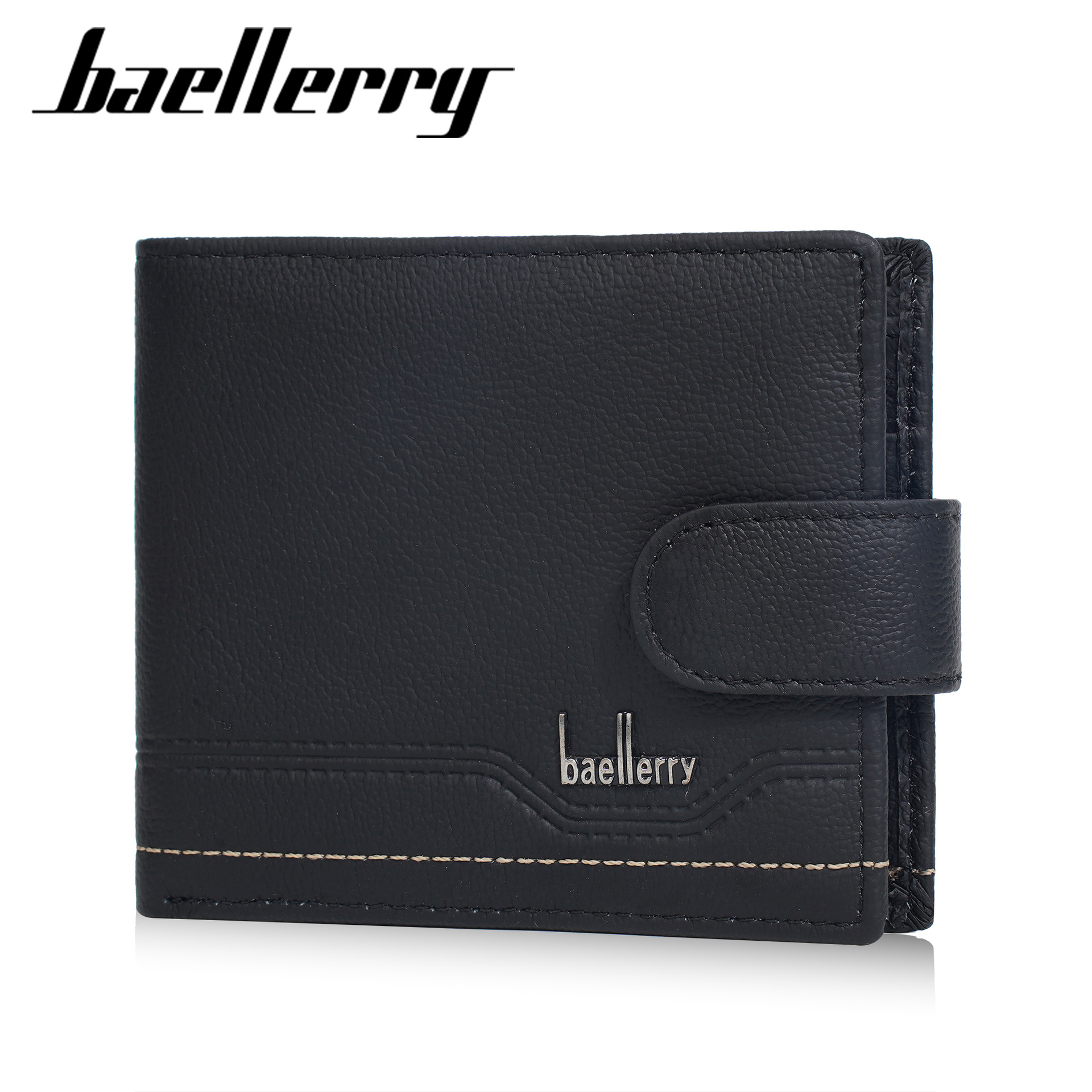 New Genuine Leather Wallet Men's Short High-End Cross-Border Business Multi-Functional Buckle Wallet Zipper Small Wallet Men