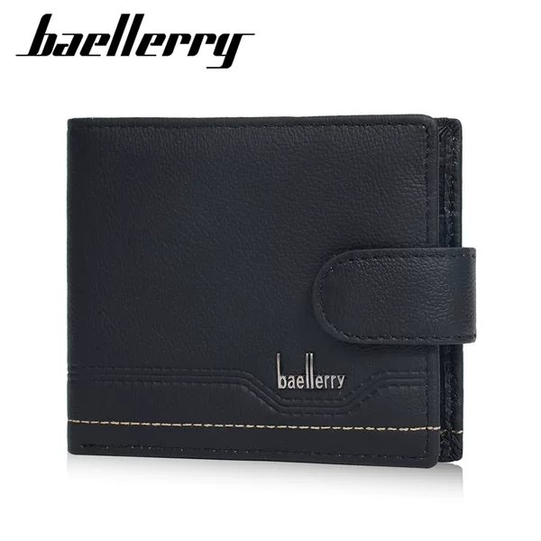 New Genuine Leather Wallet Men's Short High-End Cross-Border Business Multi-Functional Buckle Wallet Zipper Small Wallet Men