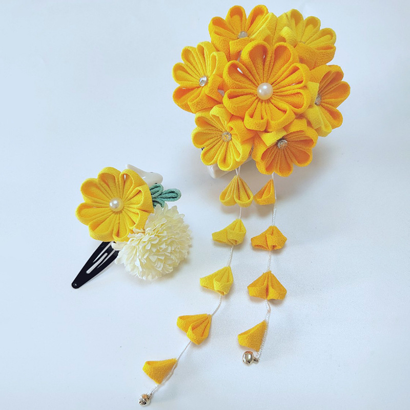 Custom Hair Accessories, Finely Crafted Hairpins, Crepe Yarn Tassels, Japanese-Style Tassels, Kimono Dresses, Factory Supply of Cheongsam Hairpins