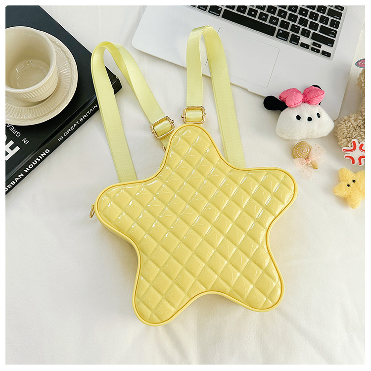 2025 New style fashionable star Backpack, diamond-shaped PVC jelly bag, fresh and sweet campus ladies' backpack undefined
