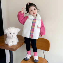 女童卡通棉外套秋冬季2025新款儿童洋气加厚棉衣宝宝冬装保暖外套