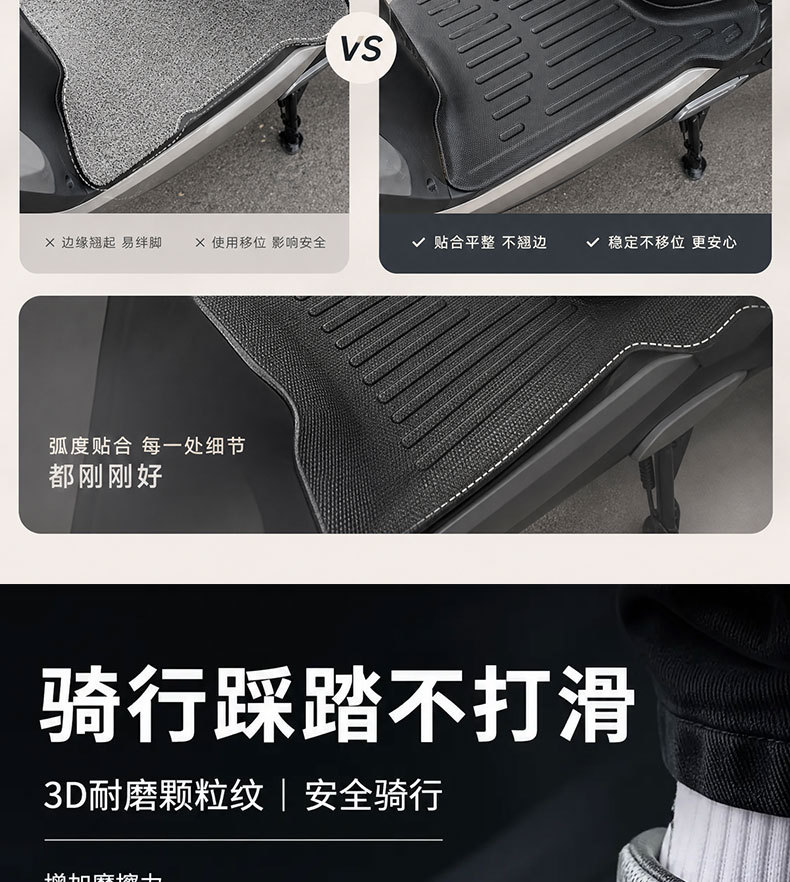 Suitable for Yadi T35-W Electric Vehicles, Thickened Waterproof and Anti-Slip Soft Rubber Foot Pads, Special Foot Pads for Electric Motorcycles