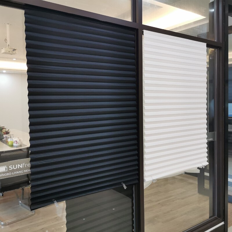 Cross-border Explosions Simple Paper Folded Curtain Pleated Curtain White Black Paper Adhesive Curtain
