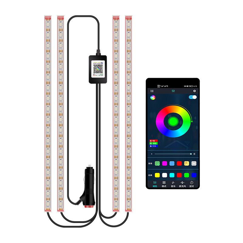 Luz de atmósfera de color fantasma de automóvil APP Bluetooth control remoto inalámbrico doble luz de atmósfera de control