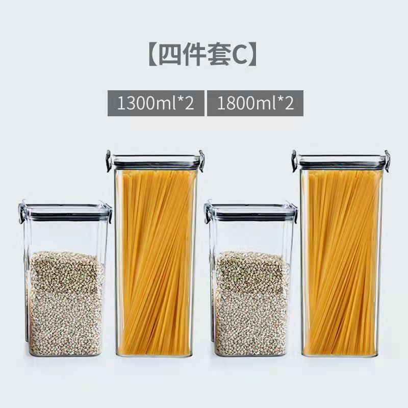 Tanque de sellado de cocina granos almacenamiento de granos tanque de plástico transparente caja de té snack tanque de almacenamiento de productos secos