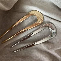 Простая металлическая U-образная шпилька в японском и корейском стиле, элегантная дисковая застежка для волос с шаровой головкой, антикварная шпилька для волос ханьфу, головной убор