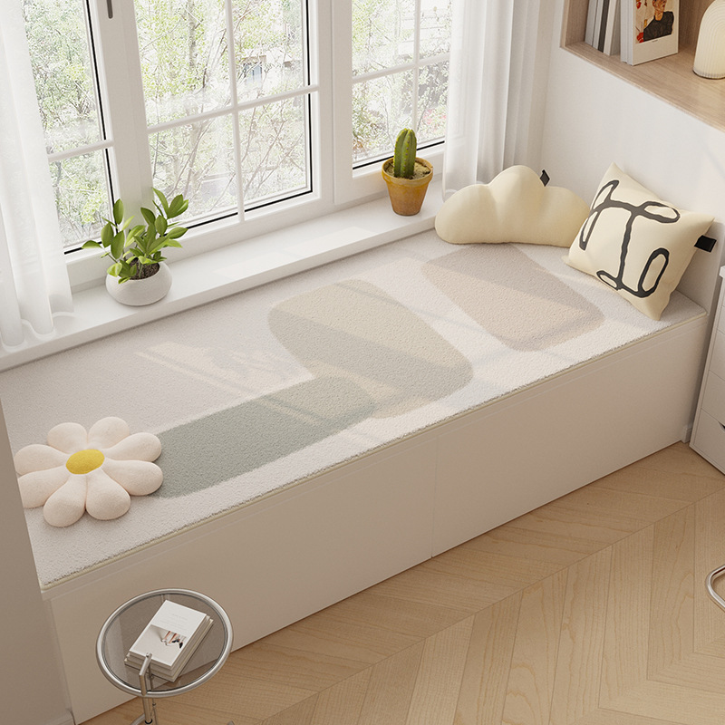 Simple y tranquilo, alfombra antideslizante de la mesa de té de la sala de estar, alfombra de cachemir, al lado de la cama del dormitorio, ventana flotante del balcón.