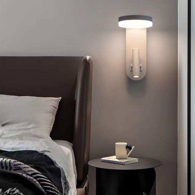 Personalidad nórdica creativa cabecera de cama de dormitorio simple con doble interruptor protector de ojos luminoso interior led para el hogar moderno