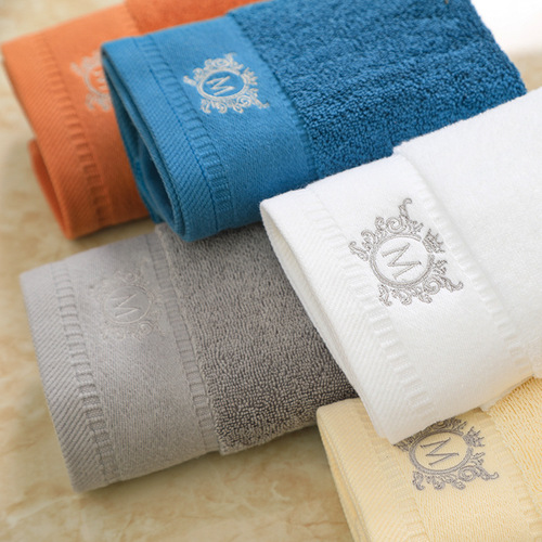 Five-star hotel square towel, cotton household face towel, square hand towel, embroidered advertising logo