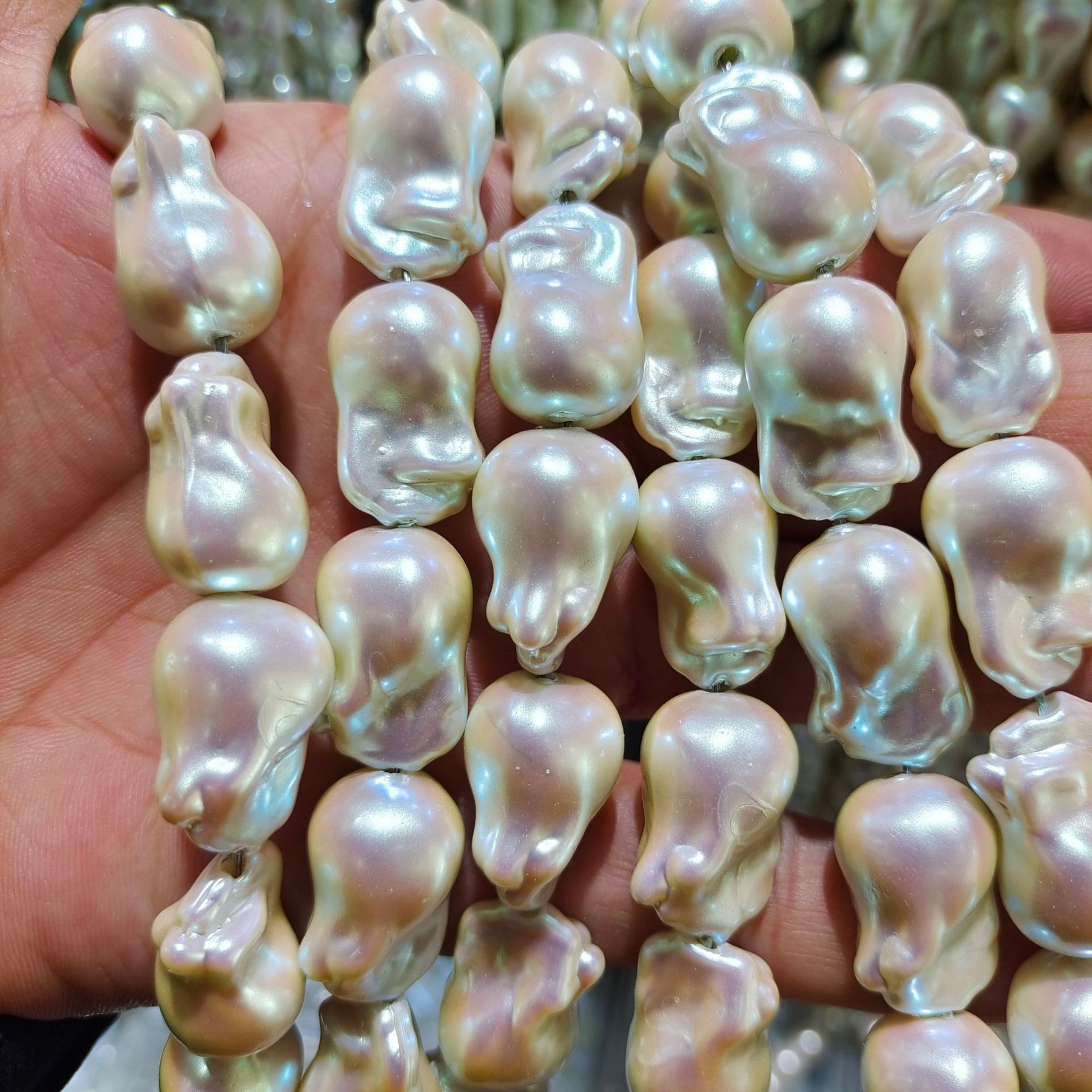 Extreme Fantasy Baroque Glass Pearl Irregular Full Hole Glass Imitation Pearl Accessory DIY Accessory