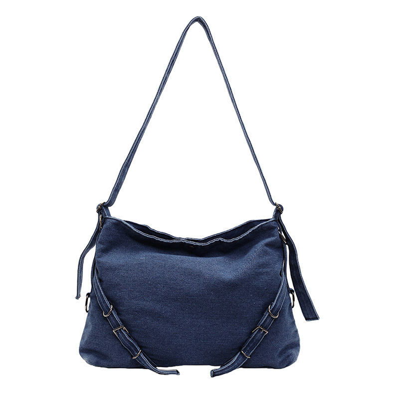 Bolso de axila de gran capacidad de nicho 2024 nuevo bolso de mezclilla bolso de cubo de marea lindo para mujer bolso de mensajero de un solo hombro
