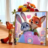 Алмазная вышивка Zootopia 20×20 см, набор DIY с полным заполнением, стразами, инструментами и пластиковой упаковкой